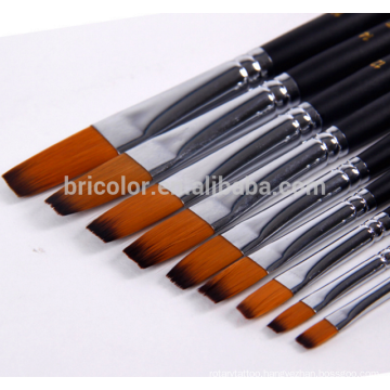 short wooden handle artist brush set